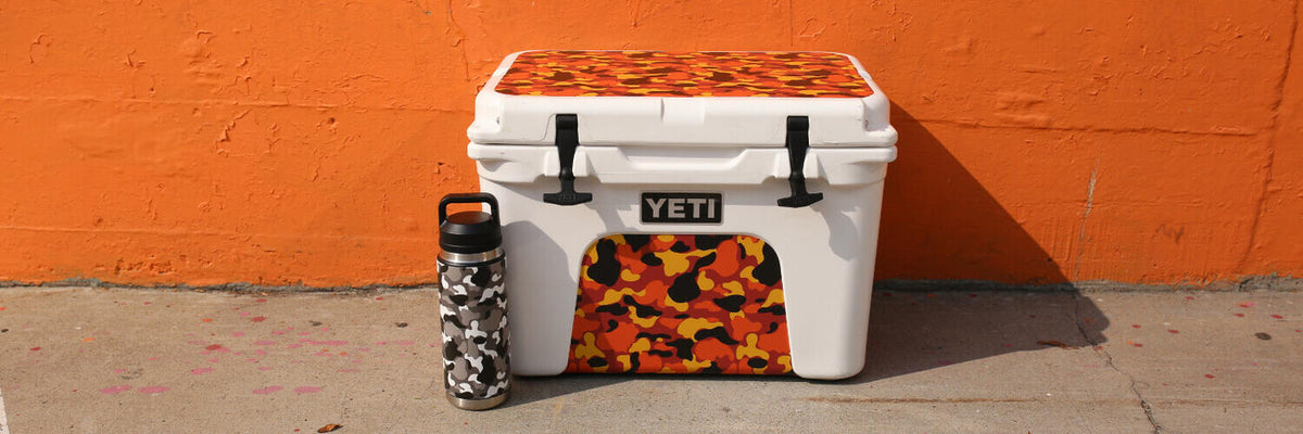  Skinit Decal Skin Compatible with YETI Roadie 24 Hard Cooler -  Originally Designed Red and Black Checkerboard Design : Sports & Outdoors