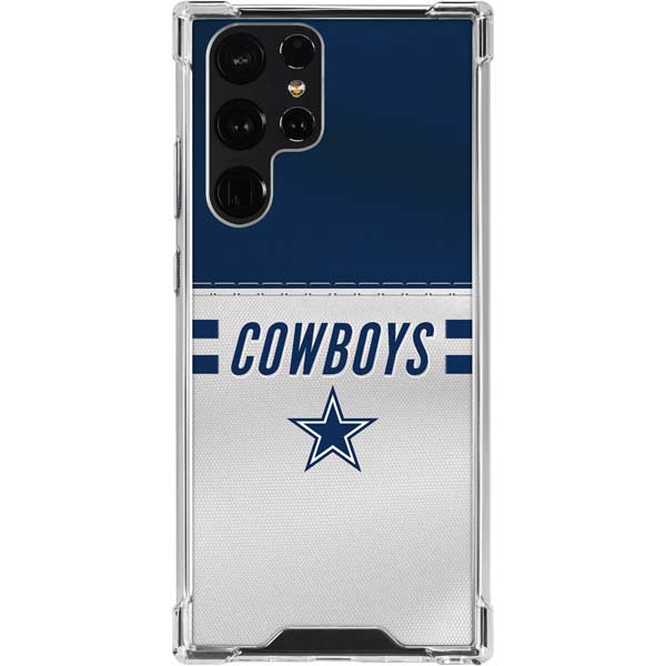 Dallas Cowboys White Striped Galaxy S24 Ultra Clear Case Skinit 3039