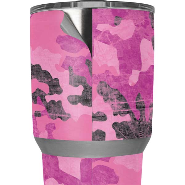 Skin Decal for Yeti 30 oz Rambler Tumbler / pink camo, camouflage