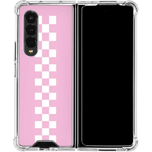 Samsung Galaxy S22 5G Hard Shell Phone Case Pink Checkerboard