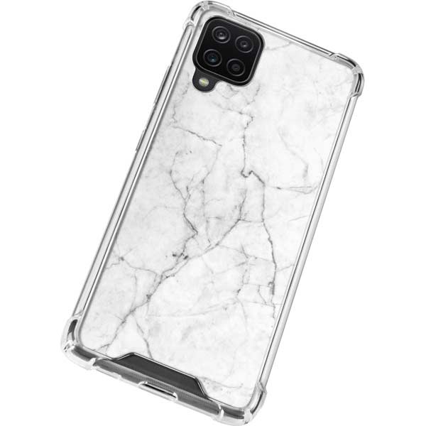 Satin White - Marble Samsung Galaxy A12 Case