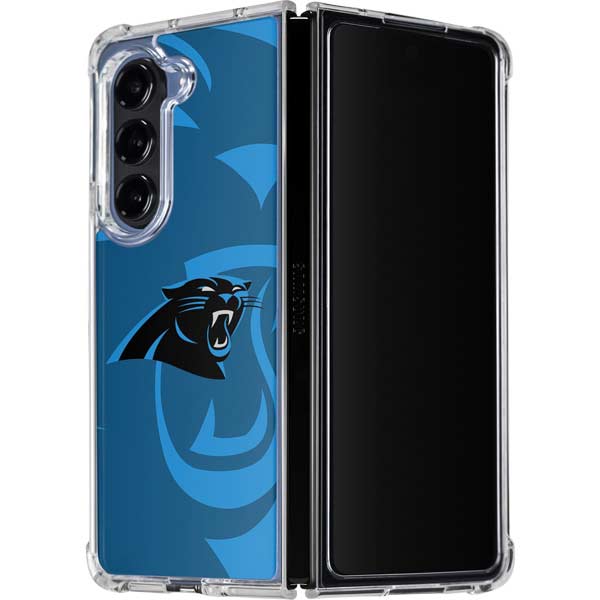 Carolina Panthers Double Vision Galaxy Z Fold5 5G Clear Case | Skinit