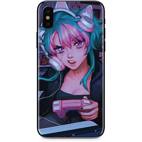 Anime Catgirl Gamer Nerd by Ivy Dolamore Apple iPhone Skin | Art – Skinit