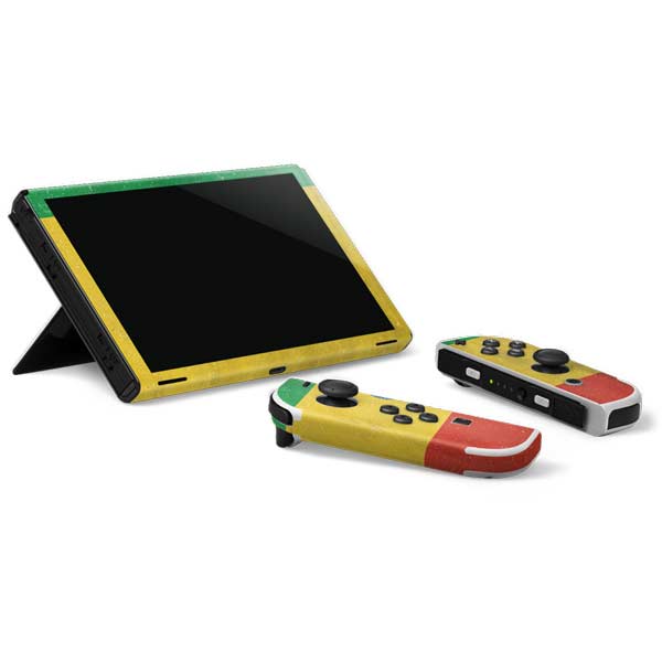 Ethiopia Flag Distressed Nintendo Switch OLED (2021) Bundle Skin | Skinit