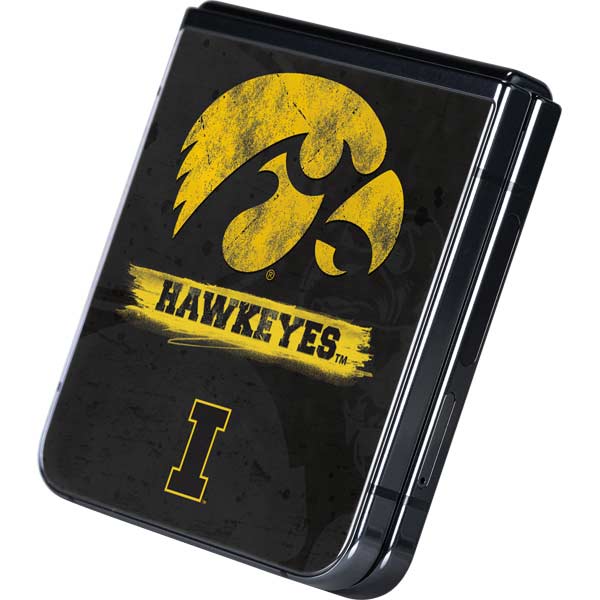 Iowa Hawkeyes Distressed Logo Skin for Galaxy Z Flip5 5G | Skinit