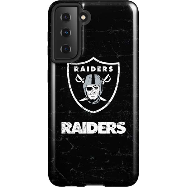 Las Vegas Raiders Distressed Protective Case for Galaxy S21 5G - Skinit