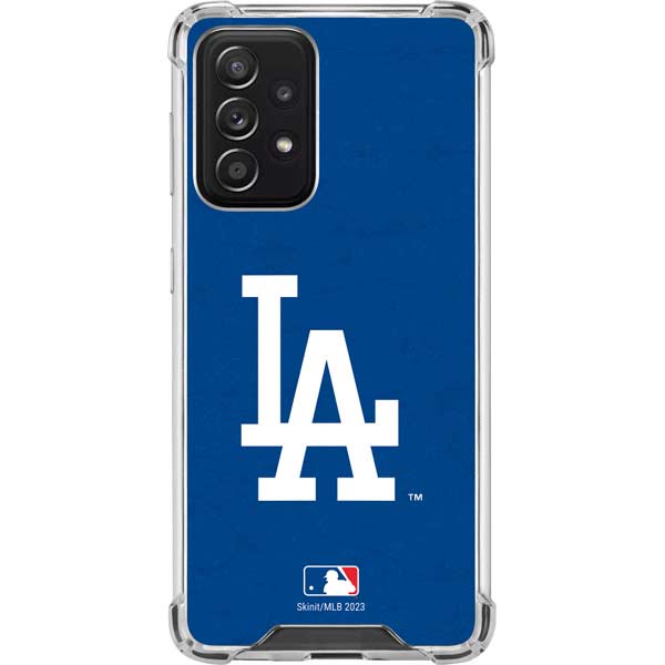 Los Angeles Dodgers Solid Distressed Clear Case for Galaxy A52