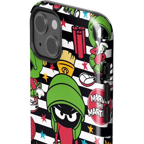 Marvin The Martian Striped Patches Iphone 13 Impact Case - Skinit