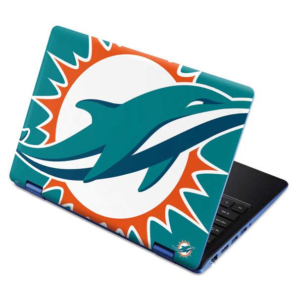 Universal 16.6-inch Miami Dolphins Retro Logo Laptop Skin