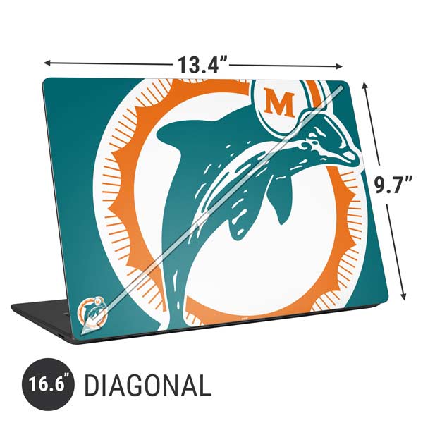 Universal 16.6-inch Miami Dolphins Retro Logo Laptop Skin