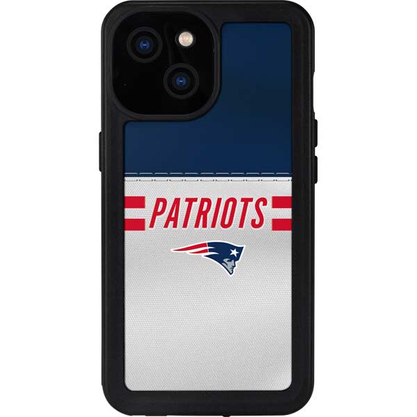 New England Patriots White Striped iPhone 13 Mini Waterproof Cases ...