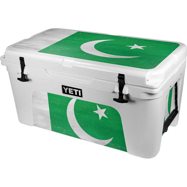 Pakistan Flag Distressed YETI Tundra 65 Hard Cooler Skin