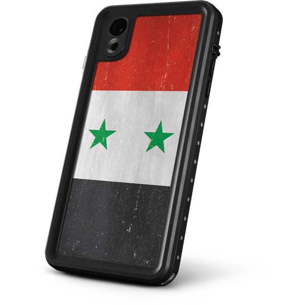 Syria Flag Distressed Apple iPhone Waterproof Case – Skinit